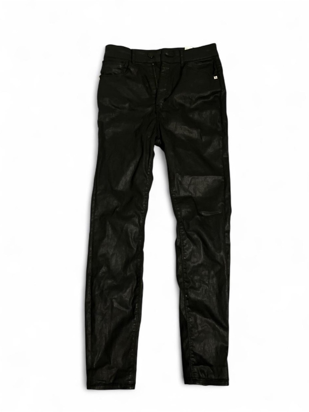 Women’s Black waxed skinny custom denims